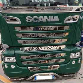 Einzigartige Edelstahl Seite Wing Teller für Scania R Griffin poliert Dekoration links & rechts 